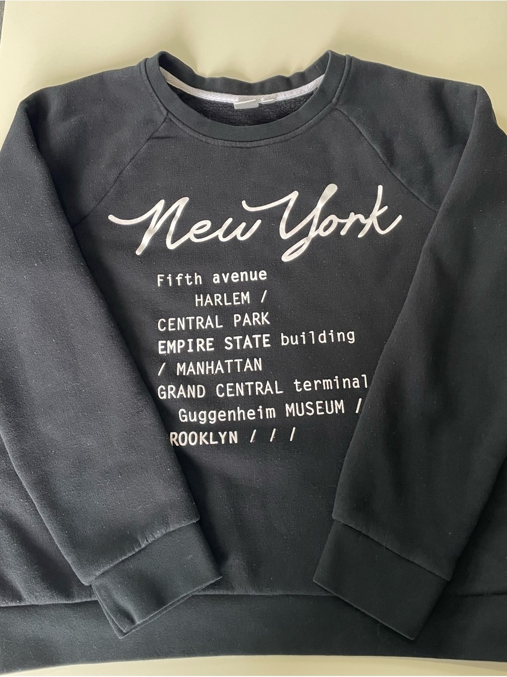 Twik Simons Black "New York" Graphic List Sweatshirt - Size M - FAIR Condition - Picture 8 of 10